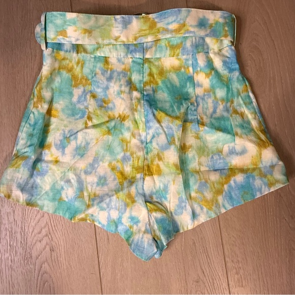 ZIMMERMANN High Tide Belted Ikat Linen Silk Shorts - Picture 4 of 8